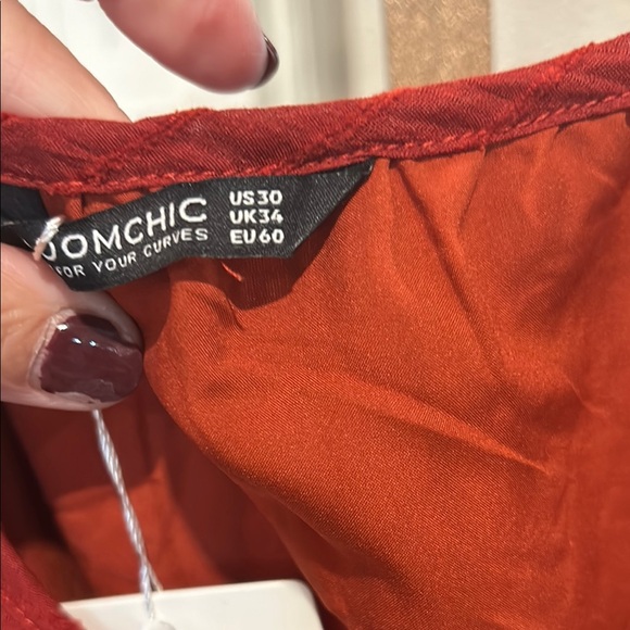 BloomChic Copper Colored Maxi Dress with 3/4 With Flutter Sleeve - Picture 7 of 11